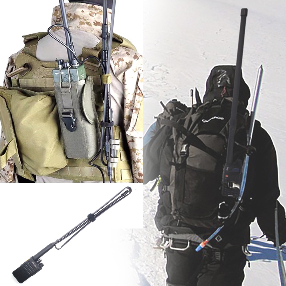 Para Walkie Talkie Baofeng UV-5R-82 UV5R Antena Tática CS Dobrável SMA Fêmea Banda Dupla VHF UHF 144/430Mhz