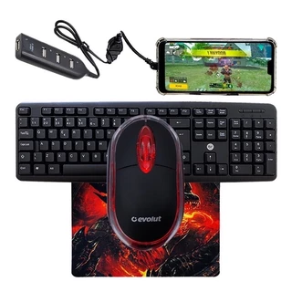 Teclado e Mouse Kit Mobilador FF Gamer Completo Mais Barato Menor Preço Para Celular P/ em Oferta na Shopee