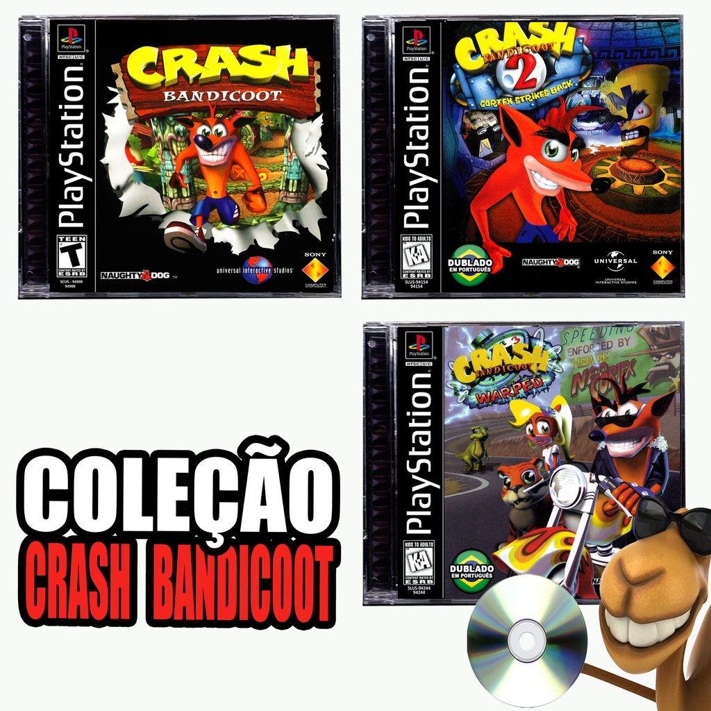 Crash Bandicoot 1 2 3 - JOGO para Ps1 / Playstation 1 + Capa e ENCARTES ...