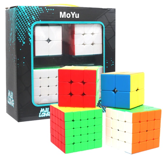 Kit De Cubo Mágico Qiyi: 2x2 + 3x3 + 4x4 + 5x5 + Brinde