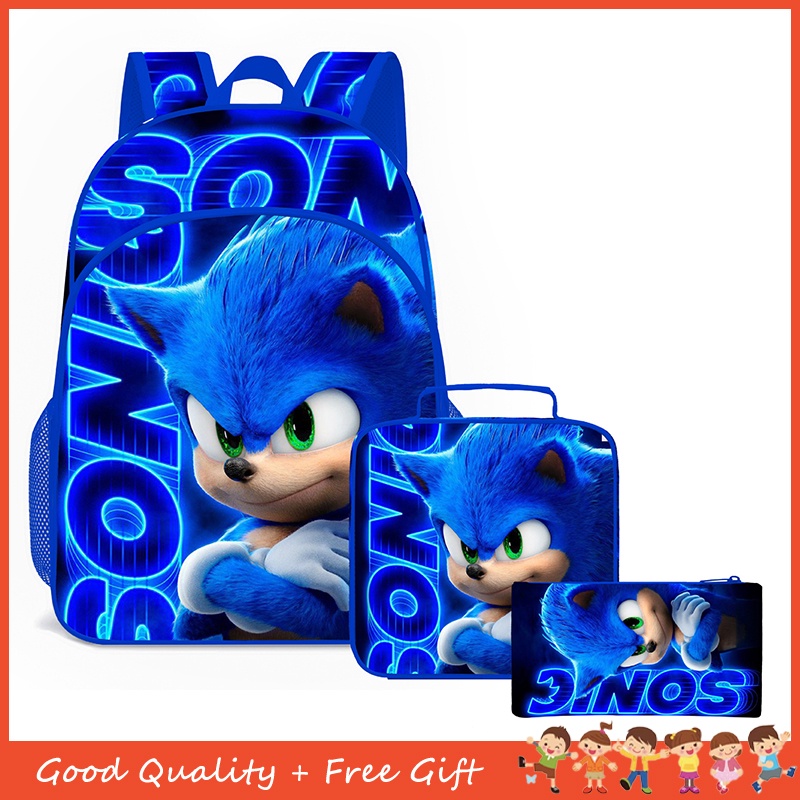 23cm sonic criança sonic stereo saco meninos meninas uso diário do