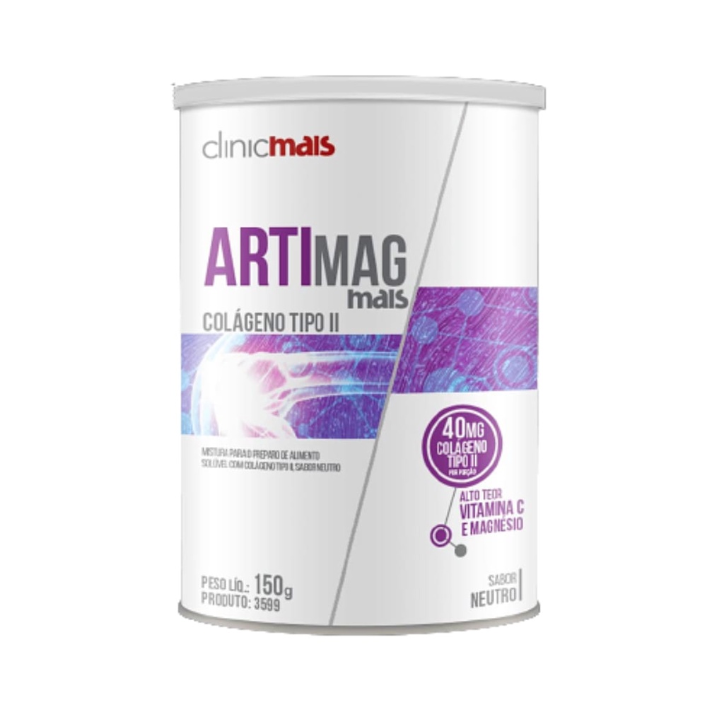 Colágeno Tipo 2 Em Pó + Vitamina C + Magnésio Artimag Neutro 150g ...