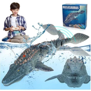 Novo Dinossauro De Controle Remoto Para Crianças Mosasaurus Brinquedos De Mergulho Rc Barco Com Luz Spray De Água Piscina Lago