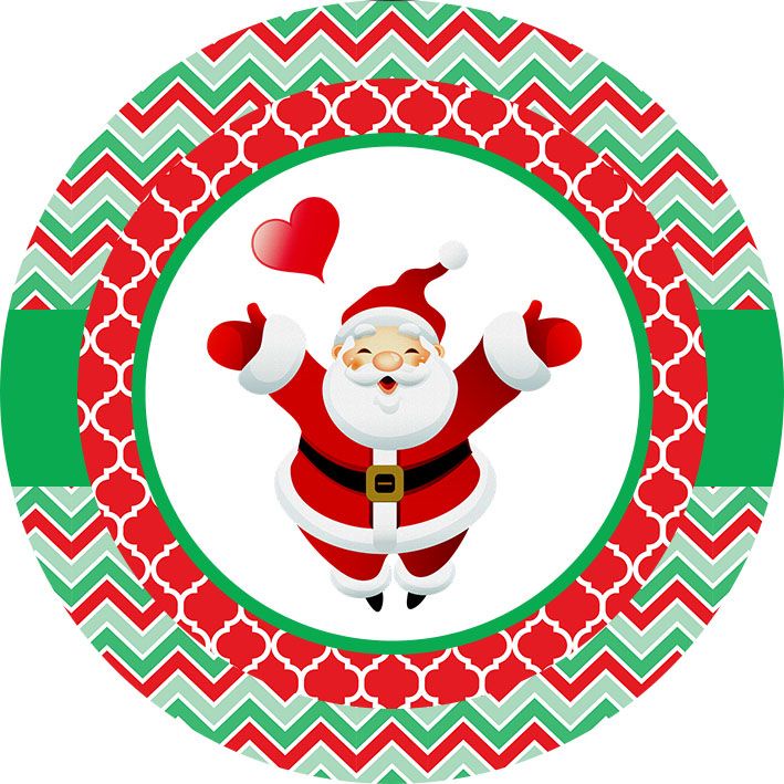 Papel Arroz Desenho Papai Noel Natal para Colorir 7 cm