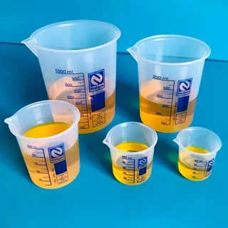 Kit Becker (Bequer) 1000Ml, 600Ml, 250Ml, 100Ml, 50Ml Polietileno