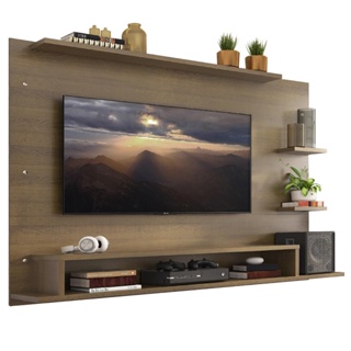 Painel para TV até 60 Polegadas Madesa Alfa com Prateleiras e Nichos - Rustic