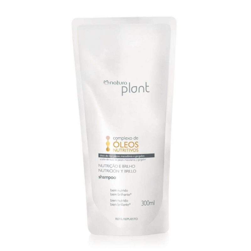 Refil Shampoo Nutrição e Brilho Natura Plant 300ml Shopee Brasil
