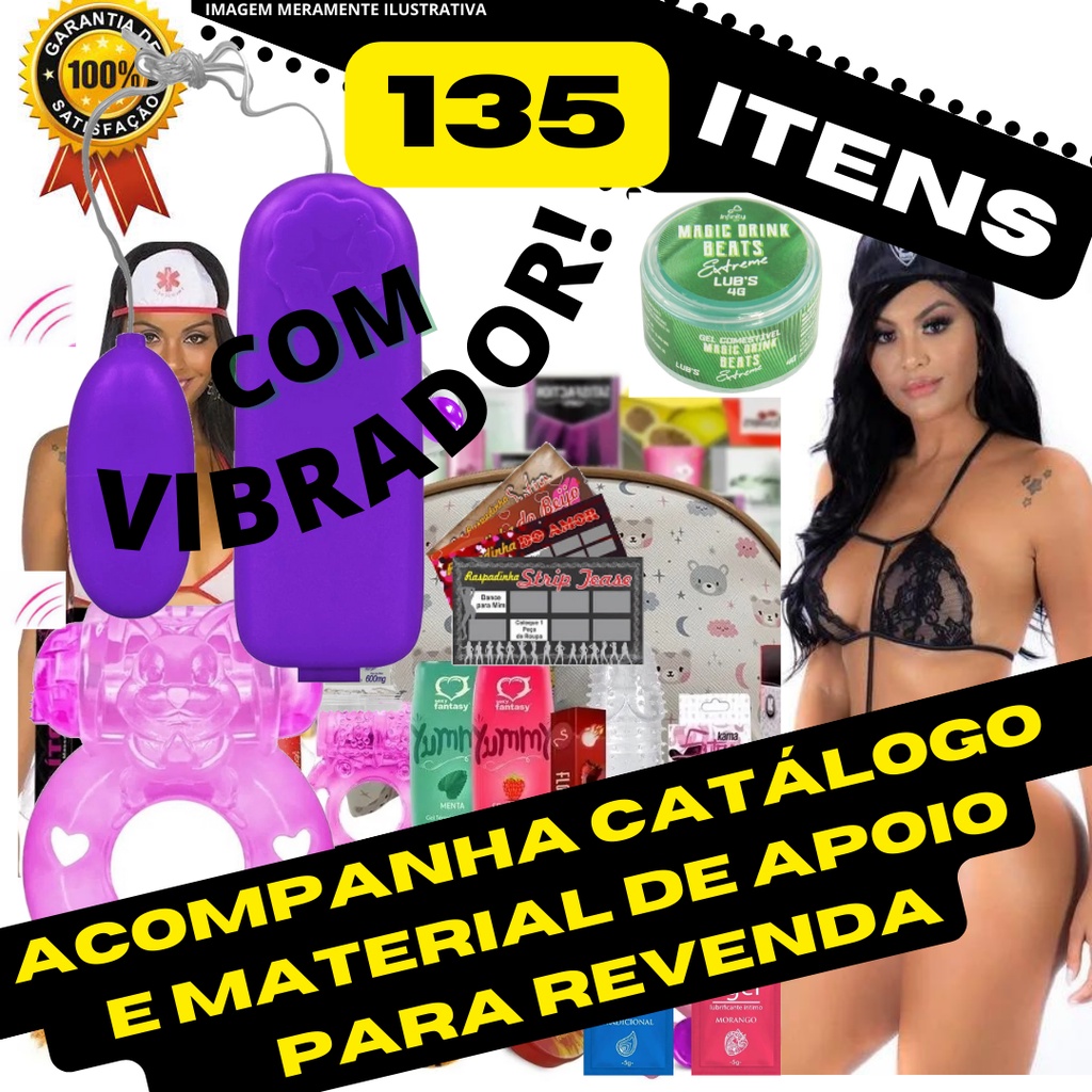 Kit Sex Shop Atacado 135 Itens Revenda Sexyshop com Vibrador Feminino