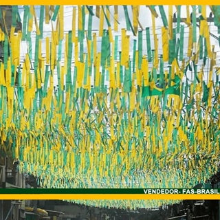 Enfeite Verde e Amarela Bandeirola, Decoração Copa Do Mundo em Oferta na Shopee