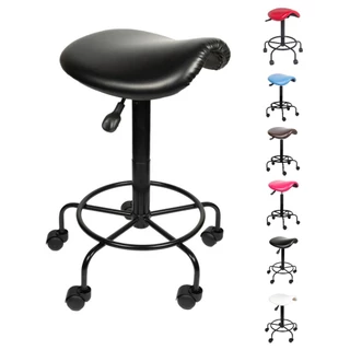 Cadeira Sela Alta POPMOV preto Estética Giratória maca couro ecologico altura maxima 79cm
