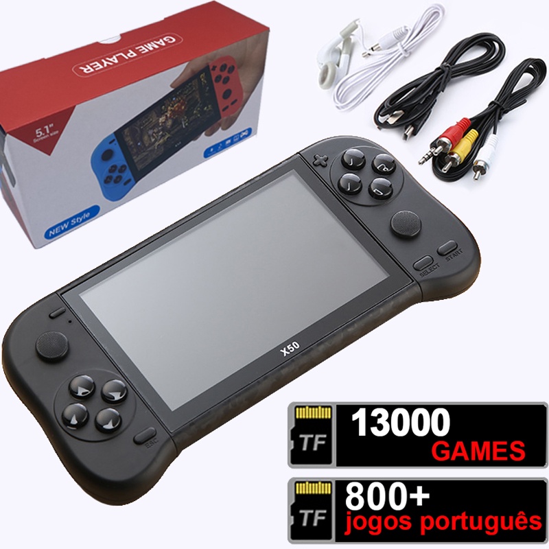 Compra online de X20 o mais novo mini console de jogos portátil de 4,3  polegadas com 1000 jogos grátis pré-carregados joystick duplo 8 GB com  suporte para saída de TV e máquina