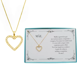 Presente Mãe Exclusivo Ouro 18k Folheado Legítima Colar Feminino Natal Aniversário Corrente Cordão Com Garantia