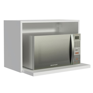 Armário Aéreo Madesa Acordes 100% MDF 60 cm com Nicho para Microondas e Forno Elétrico - Branco