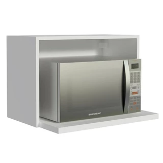 Armário Aéreo Madesa Acordes 100% MDF 60 cm com Nicho para Microondas e Forno Elétrico - Branco