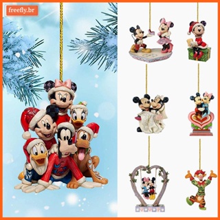 Disney Minnie Mickey Mouse Pingente De Natal Acrílico Pendurado Ornamentos Decorações Árvore Decoração Presente De Ano Novo