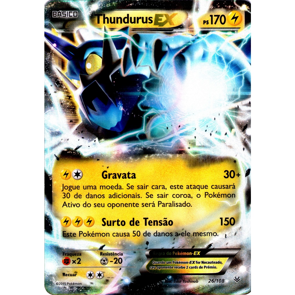 Carta Pokemon Thundurus EX Portugus 38/116 26/108 Card Original Copag  Pronta Entrega | Shopee Brasil