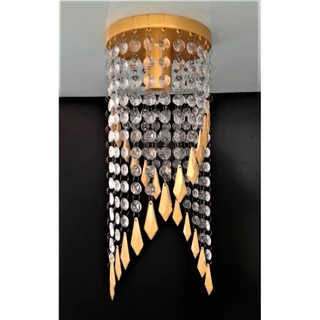 Lustre Acrílico Plafon Dourado Sala Quarto Cozinha Corredor