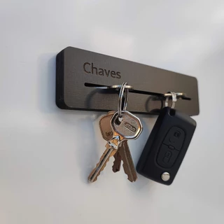 Porta Chaves Minimalista - Em MDF Preto - Com gravação a Laser Decoração