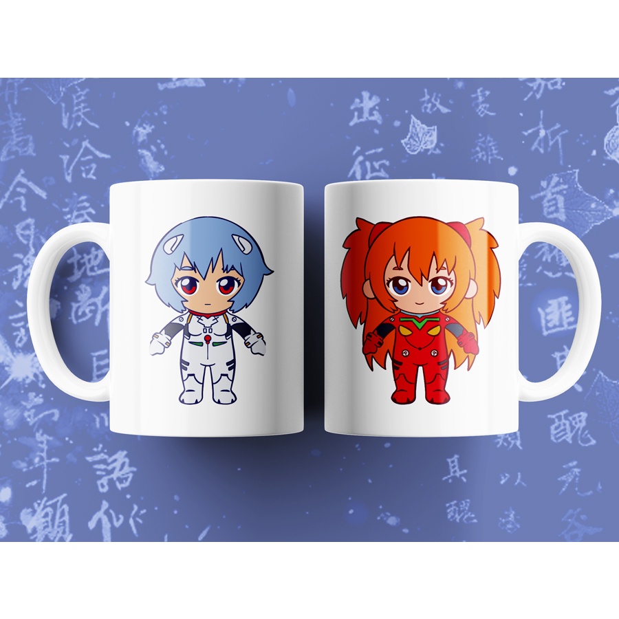 Caneca de Porcelana - Evangelion - Rei Chiquita e Asuka Chiquita ...