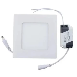 Luminária Painel Plafon Led 6W Embutir 3000K - Quadrado - Bivolt (100v-267v)