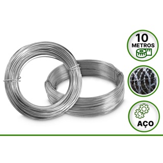 Arame Galvanizado Nº 14 P/ Cerca Concertina 10 Metros Fio 2,10mm
