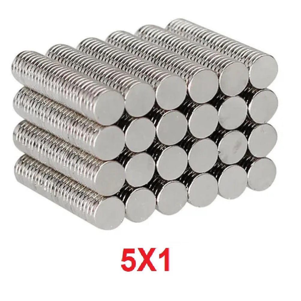 50pcs. Imã De Neodímio 5x1 Redondo Pequeno 5mm X 1mm N35