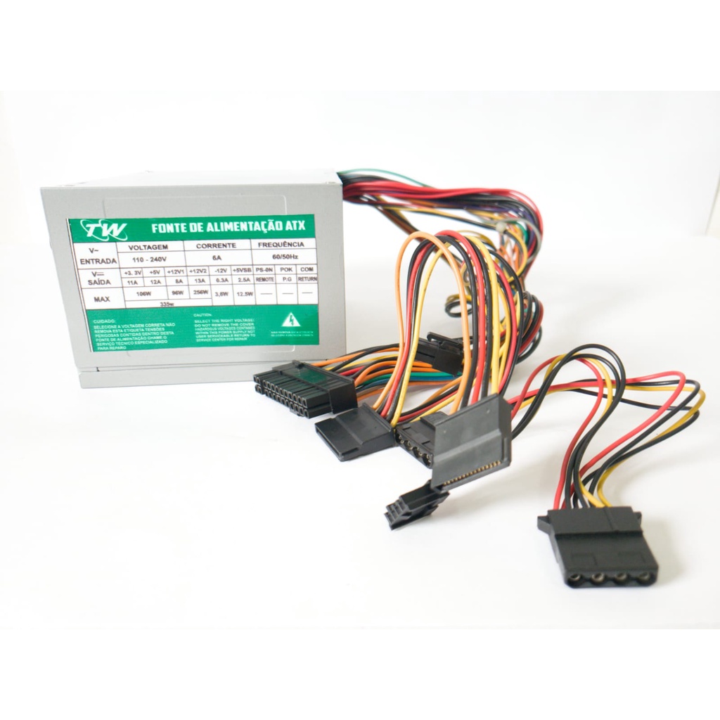 Fonte Para Pc 24 Pinos Sata 335w