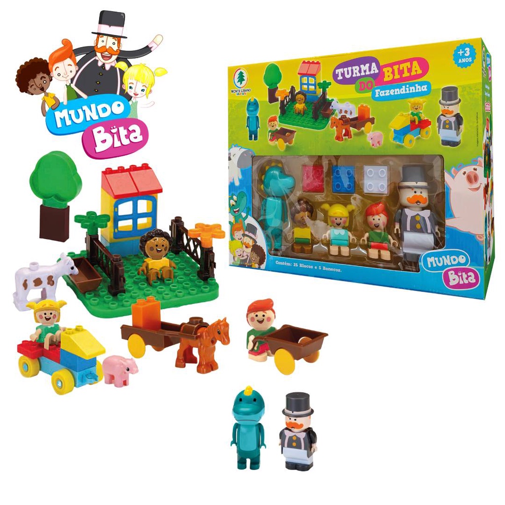 Brinquedo Turma do Bita Fazendinha C/ Blocos de Montar 0240 | Shopee Brasil