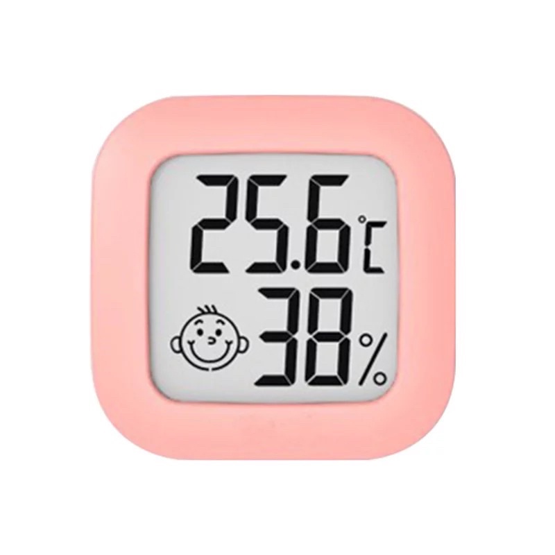 termômetro higrômetro quadrado colorido rosa digital á bateria para cílios