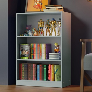 Estante Livreiro Madesa 6907 com 3 Nichos - Cinza