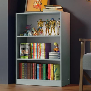 Estante Livreiro Madesa 6907 com 3 Nichos - Cinza