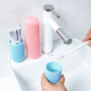 KIT 5 Estojos Porta Escova De Dente Plástico capsula tamanho 19cm x 6cm - Cor Aleatória