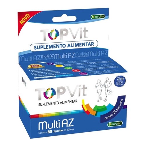 Suplemento Alimentar Top Vit Multi Az Zero Açucar - 60 Cápsulas de ...