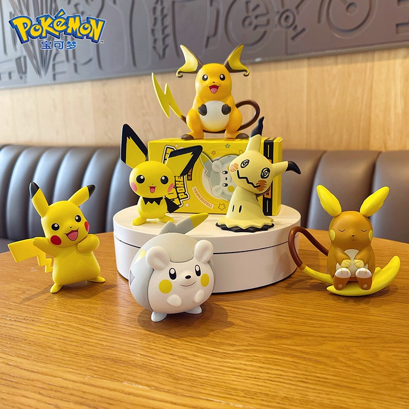Pokemon anime bonito figuras de ação pikachu pichu raichu mimikyu 6-8cm boneca desktop decoração brinquedo para crianças presente