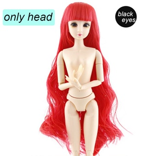 Cabeça de boneca de maquiagem de plástico, 1:6 bjd, cabeças de boneca com  peruca preta, cabelo para boneca de 11.5 , brinquedos diy de meninas