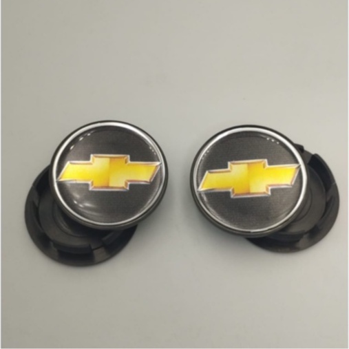 Sub Calota Central Tampa Roda Chevrolet Preto com Dourado 55mm Botons Resinado