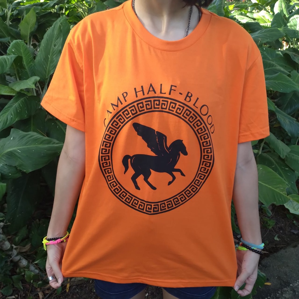 Camiseta Camp Half Blood Acampamento Meio-Sangue Percy Jackson Masculino  100% Algodão Branco
