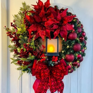 Guirlanda De Natal Pendurada Na Porta , Nossa Senhora De Jesus , Decoração Religiosa Férias Artificial Para Decorações D
