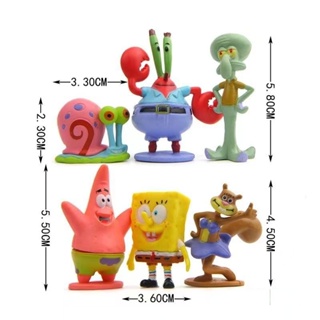 Bob Esponja Quadrada Calça Anime Boneco Figura Ornamentos Torta Daxing  Polvo Irmão Chefe De Caranguejo Decoração Bolo - Escorrega o Preço