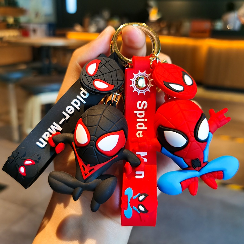 Desenho Animado Marvel Super Epoxy Homem-Aranha Chaveiro De Silicone pvc Ornamentos Pequenos Presentes