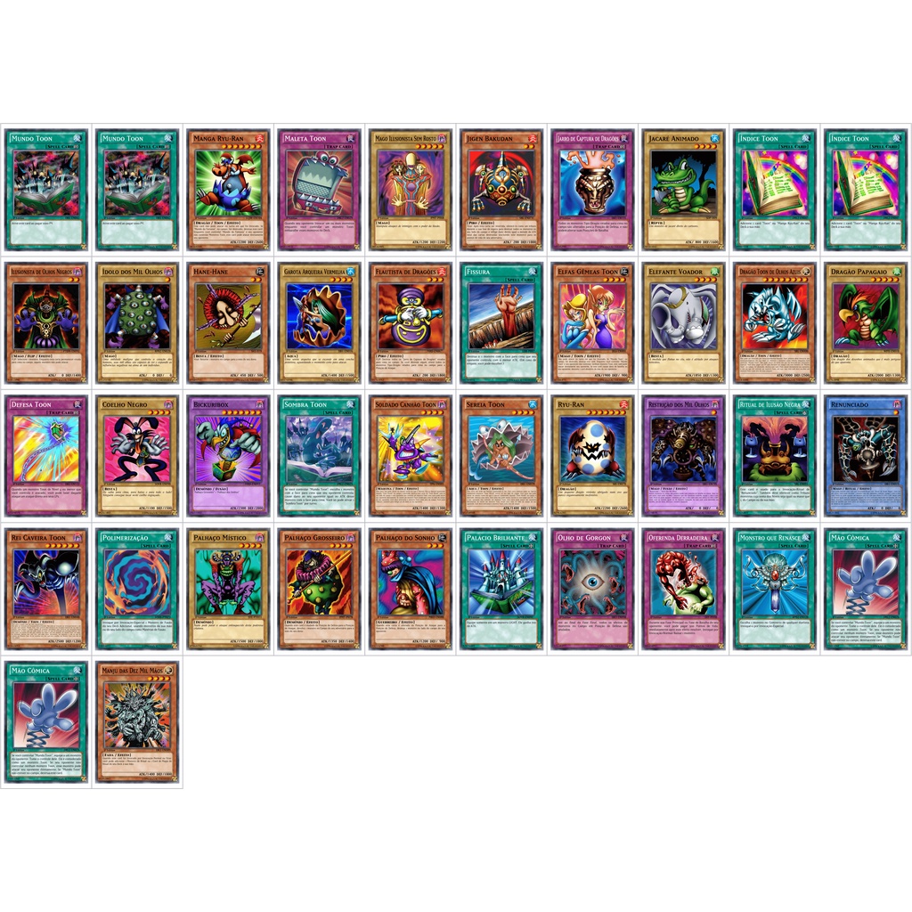Cartas Yugioh Deck Maximillion Pegasus Reino Duelista Toon 42 cards