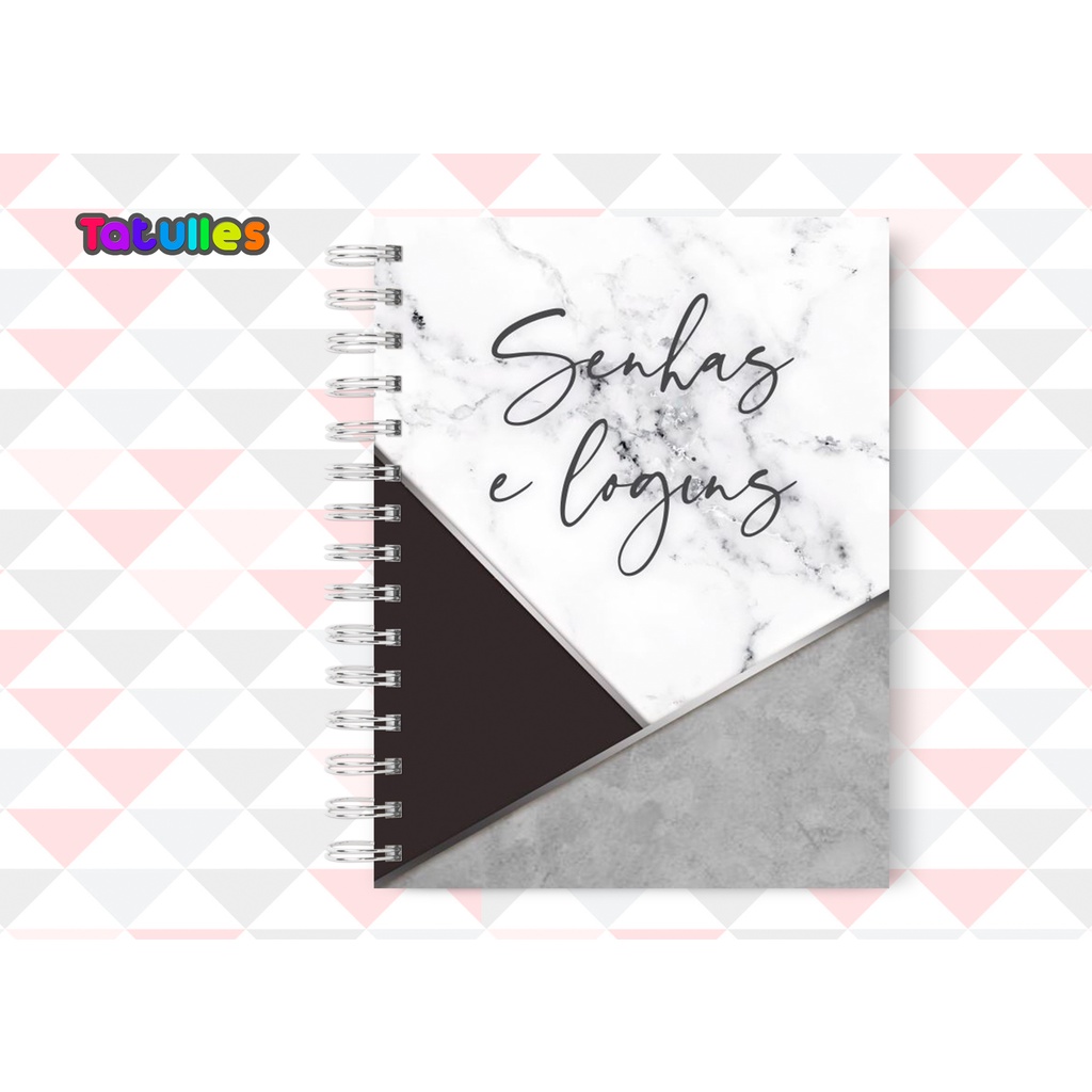 Caderno para anotações de Senhas e Logins