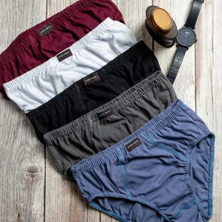 Kit com 5 Cueca Slip Algodão Adulto Básica Modelo Tradicional - P/M/G/GG/GG1/GG2/GG3