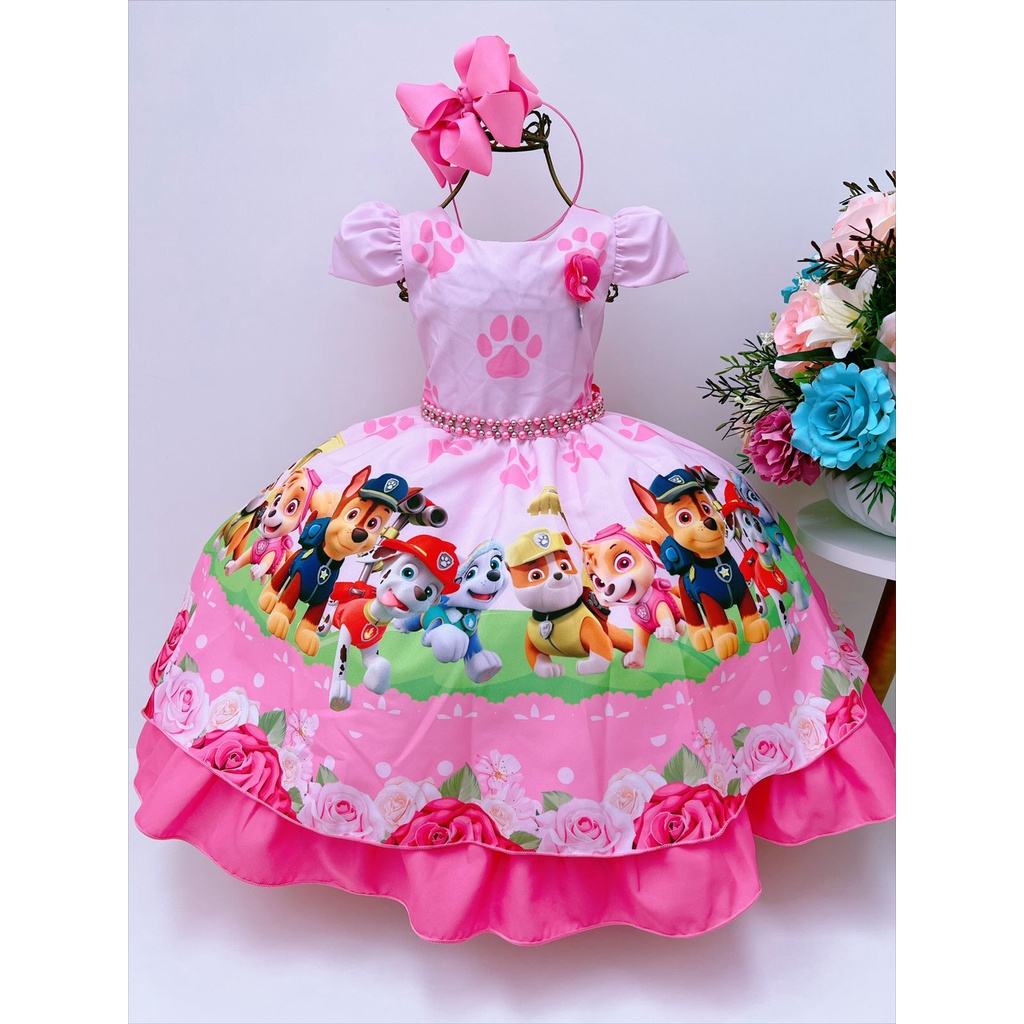 Vestido infantil hot sale da patrulha canina