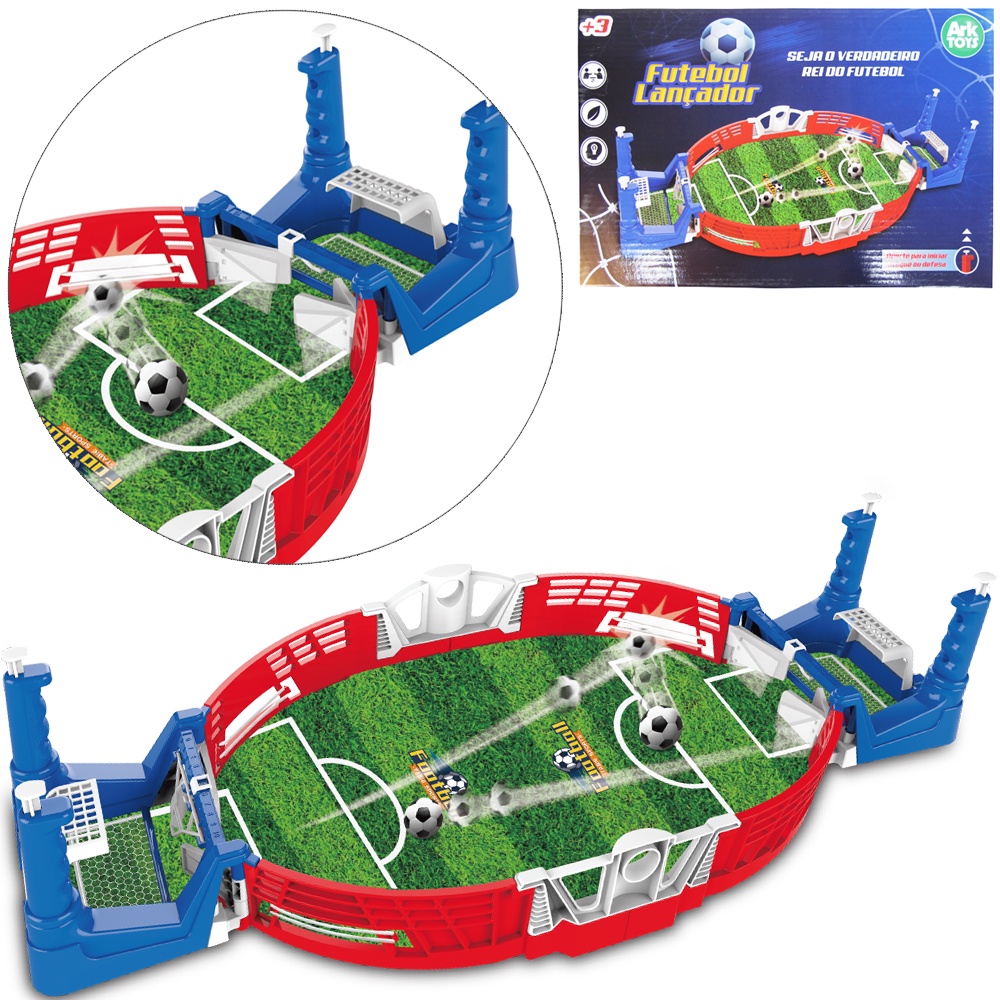 Mini Jogo De Futebol Com Lançador De Bolas Com 7 Peças - Alfabay