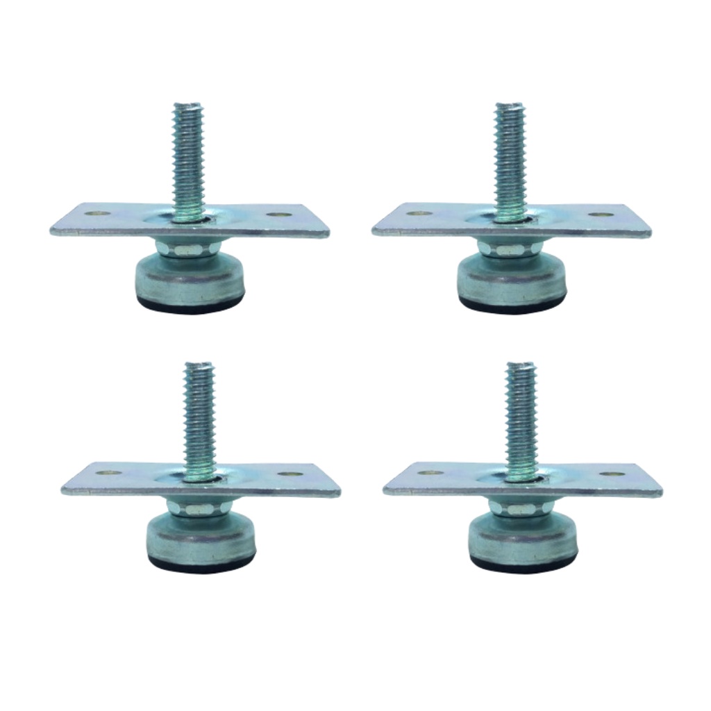 4 Sapata Pé Nivelador 1/4 Com Chapa Pezinho Puff E Moveis Chapa 30x50mm