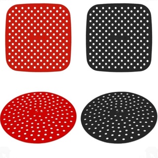 Tapete Protetor Silicone Para Air Fryer Fritadeira Universal Não Gruda - 19cm - Redondo / Quadrado