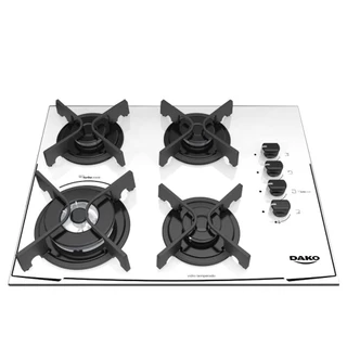 Cooktop Dako 4 bocas branco com acendimento superautomático - Bivolt