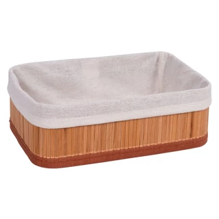 Cesto de Bambu organizador decoração com tecido 25 x 15 x 8cm