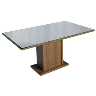 Mesa de Jantar Retangular Tampo de Vidro Madesa 5363 - Rustic/Cinza em Oferta na Shopee